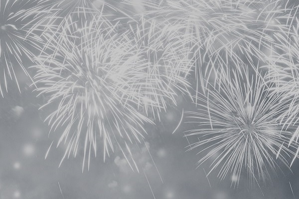 Fireworks on a silver background 