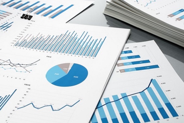 Stock image of data graphs and charts