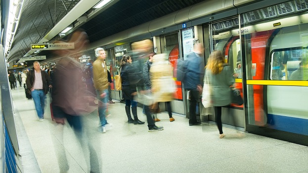 london underground people blurry