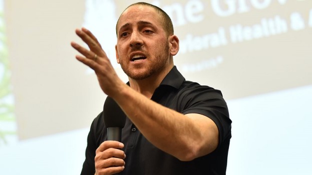 mental health campaigner Kevin Hines speaking