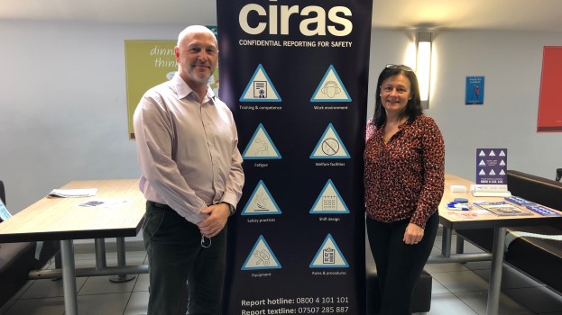 CIRAS' Sue Gray with Lothian Buses health safety and procurement manager Stuart Rollo
