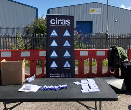 CIRAS exhibition stand at Transport for Wales and suppliers safety event 2021