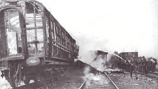 Aftermath of the Quintinshill rail disaster in 1915