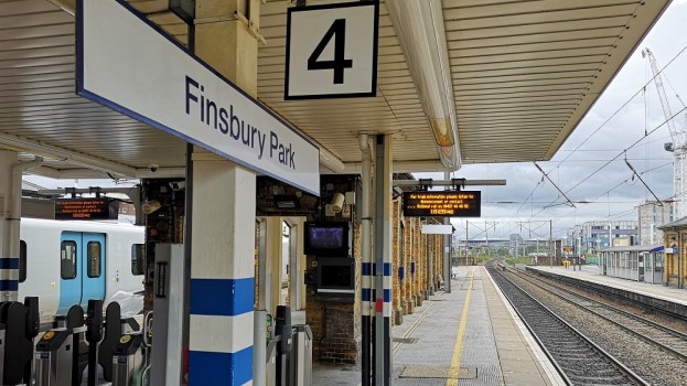 View of Finsbury Park station from the platform