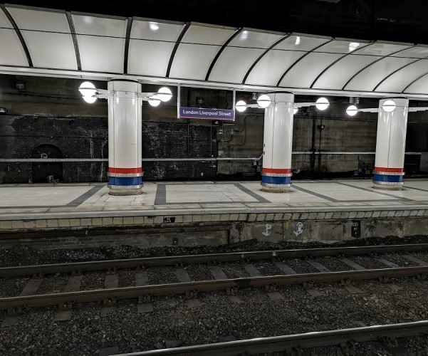Platform at London Liverpool Street station