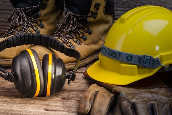 PPE helmet and ear defenders 