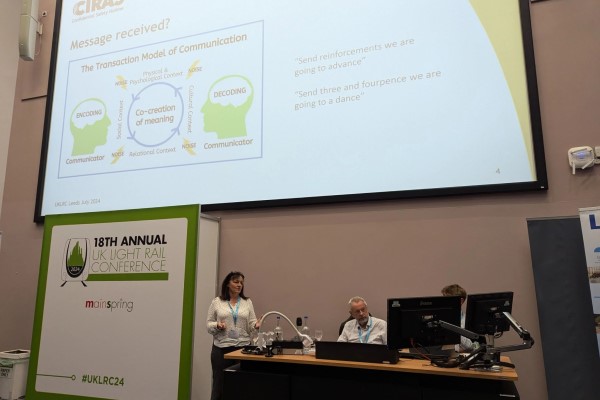 CIRAS' Sue Gray speaking at UK light rail conference 2024